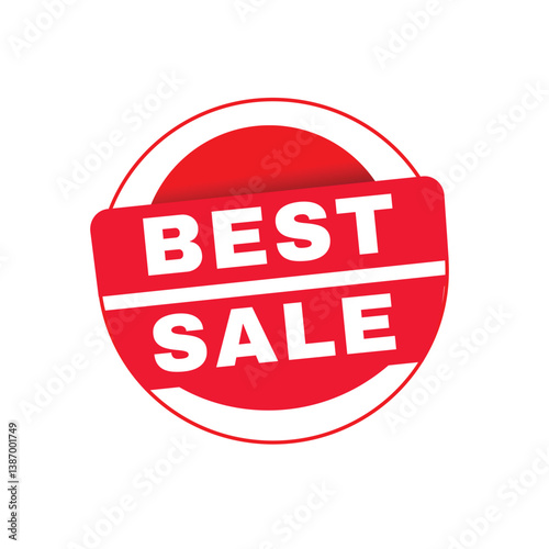 Best sale vector red round sign for Banner, modern style advertising element isolated design.