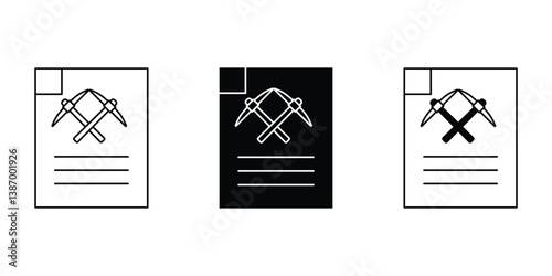 Document miner crypto icon in clean, modern style. Perfect for blockchain records, digital contracts, and crypto data. High-quality vector, fully editable and ready for any project.