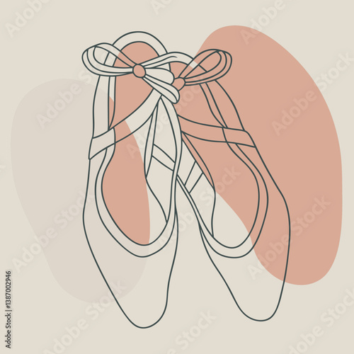 Elegant ballet shoes displayed against a soft pastel background, showcasing the grace and beauty of dance footwear Generative AI