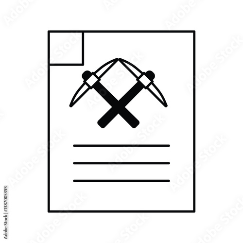 Document miner crypto icon in clean, modern style. Perfect for blockchain records, digital contracts, and crypto data. High-quality vector, fully editable and ready for any project.