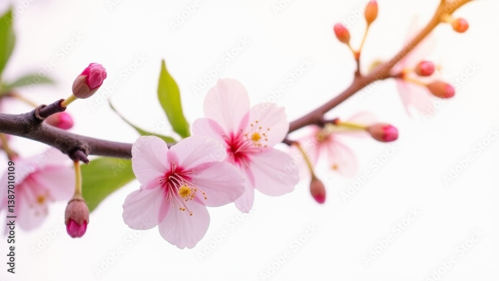 Naklejka premium Delicate Pink Cherry Blossoms In Spring