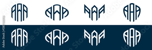 AAA letter logo design in FOUR different style