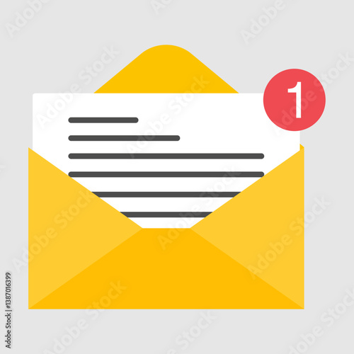 Email business icon, flat web client message sign, mail app vector illustration .