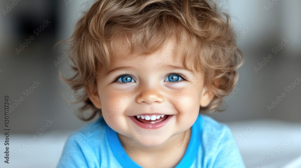 Joyful baby with bright eyes and a big smile Joyful baby with bright eyes and a big smile