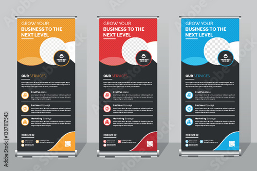 Professional Corporate Roll Up Banner Standee Template, Business Roll Up Banner. corporate Roll up background for Presentation