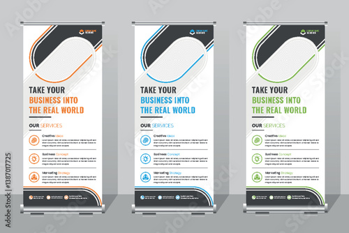 Professional Corporate Roll Up Banner Standee Template,  Business X Banner Design