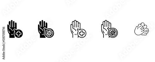 Hand Washing Line Icons. Editable Stroke. Pixel Perfect. For Mobile and Web. Contains such icons as Bacterium, Bathroom, Bubble, COVID-19, Cleaning Sponge, Dirty, Dryer, Faucet, Hand Dryer, Human Hand