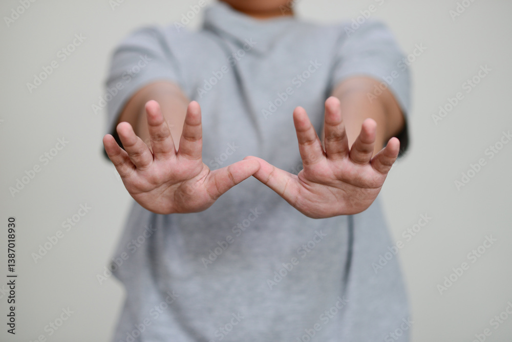 Child's hand no is a symbol