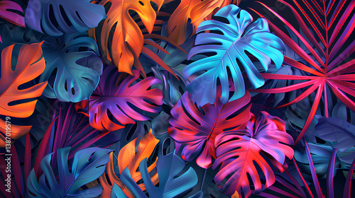 Colorfull leafes on background