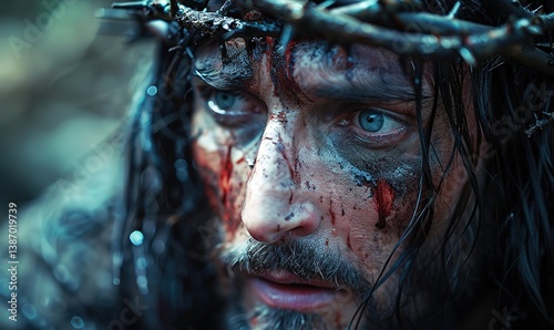 Jesus in a crown of thorns