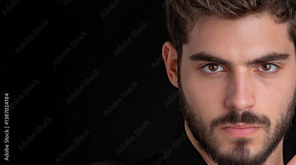 Obraz premium Close-up portrait of a man with a serious expression