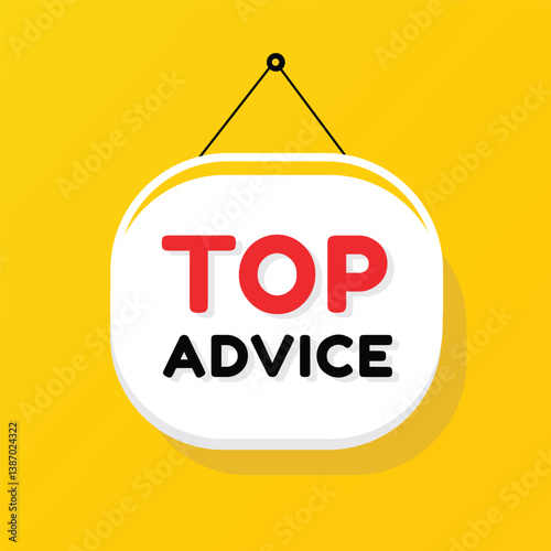 Top advice banner, poster element modern icon on white background. vector sign, design for announcement.