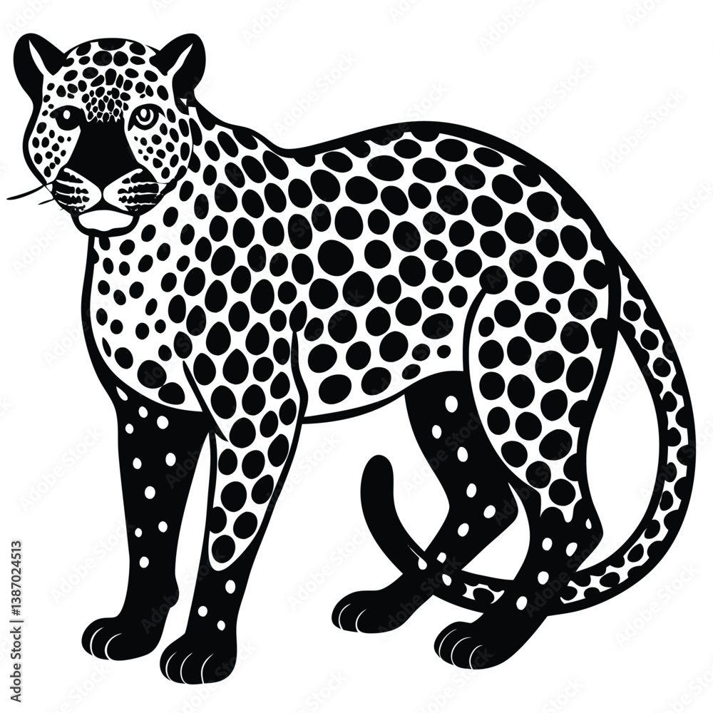 Fototapeta premium Leopard vector silhouette Single collection 