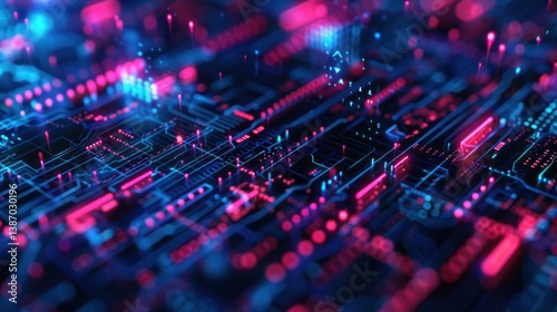 Circuit board Abstract technology innovation advanced electronic. AI generated image