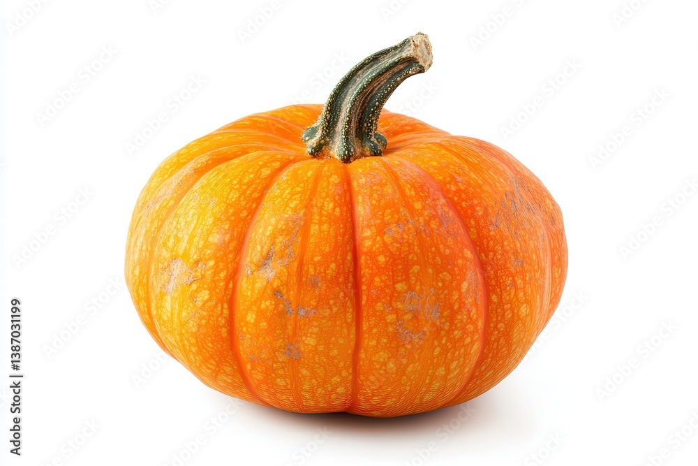 Fototapeta premium Vibrant Orange Hubbard Squash Isolated Against a Clean White Backdrop