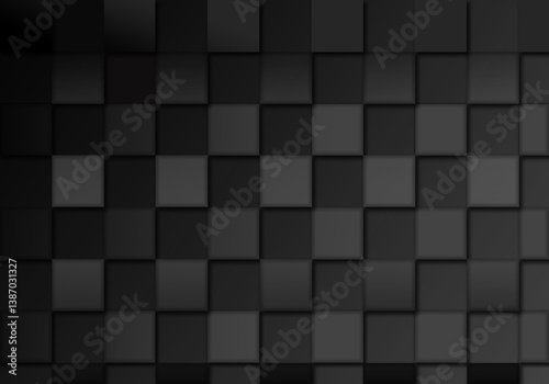 Dark black and white Box Pattern Abstract seamless background.
