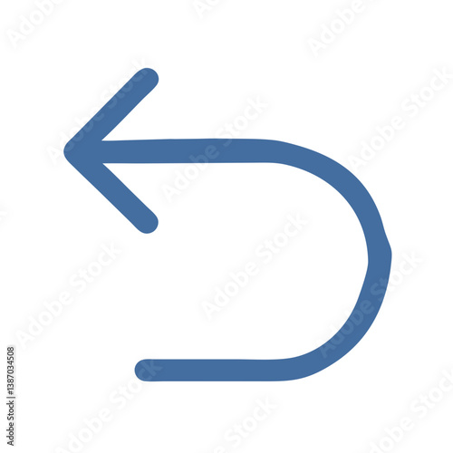 Curved Arrow Representing Undo or Return Icon Design