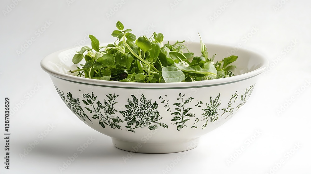 Fresh green salad in a decorative bowl Fresh green salad in a decorative bowl