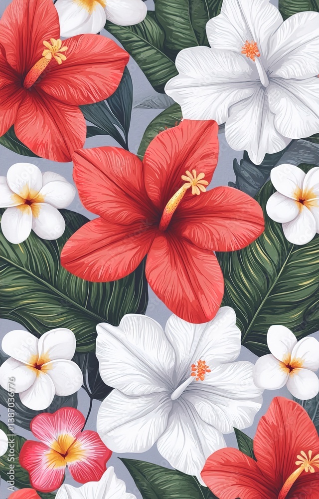 Obraz premium Tropica Flowers isolated background 