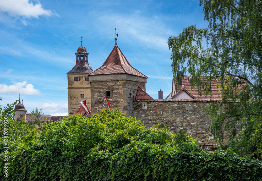 Medieval city wall of the historic town Weissenburg