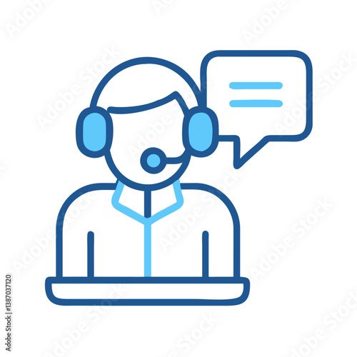 Customer Support Icon Representing Helpdesk or Assistance Icon Design