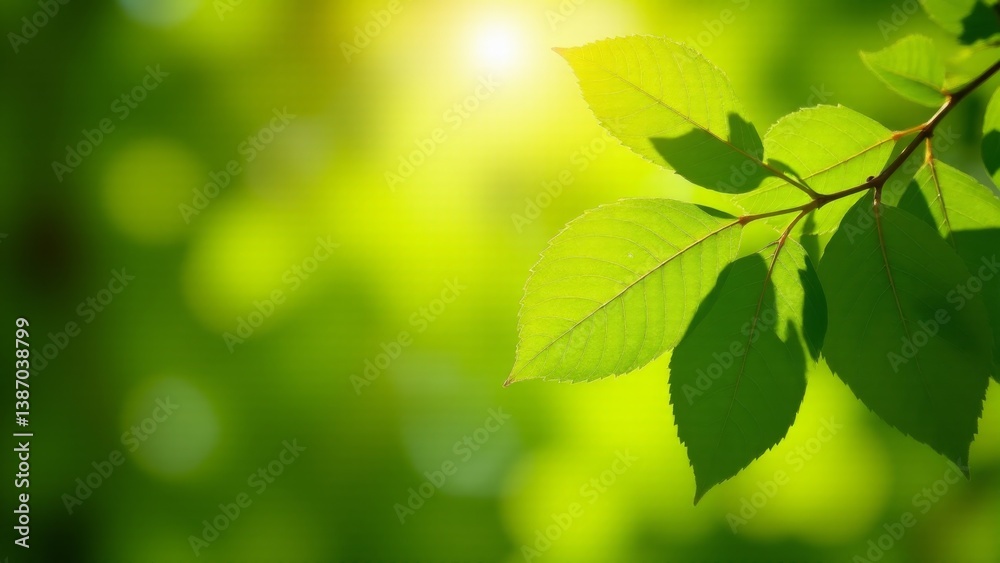 Sunlight Shining Through Green Tree Leaves Sunlight Shining Through Green Tree Leaves