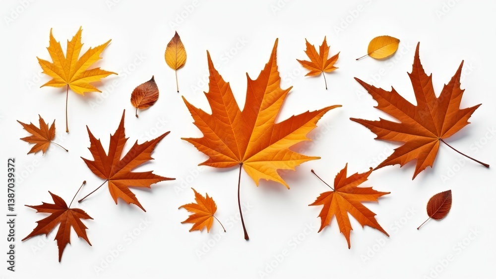 Autumn Leaves Collection On White Background Autumn Leaves Collection On White Background