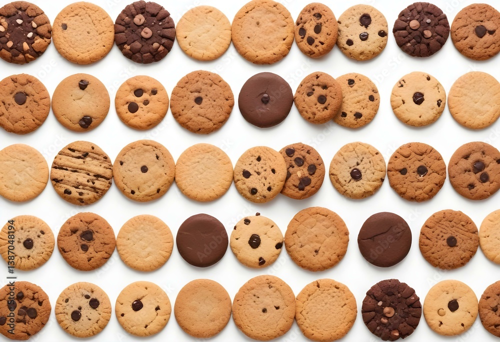 Cookies collection on a white background Cookies collection on a white background