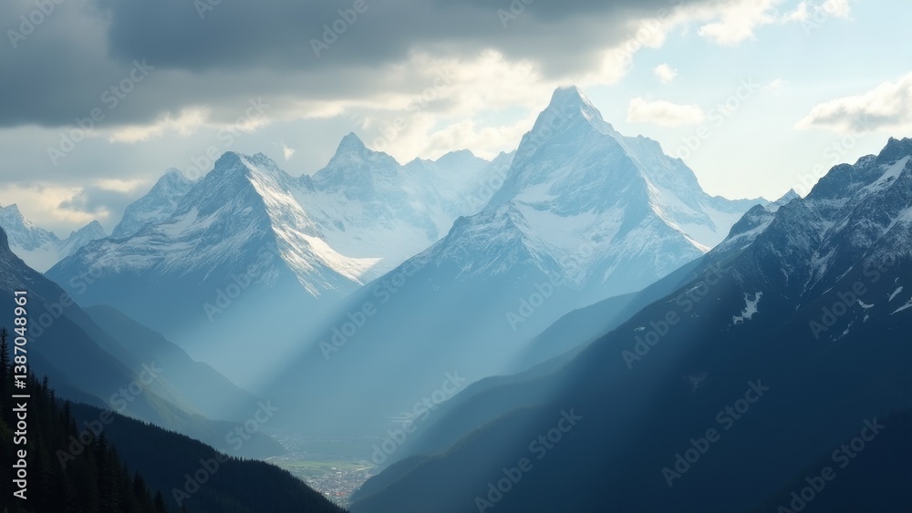 Misty Mountain Range In The Distance Misty Mountain Range In The Distance