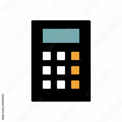 A playful calculator icon, ready to crunch numbers with a dash of vibrant color, showcasing a simple yet effective design.