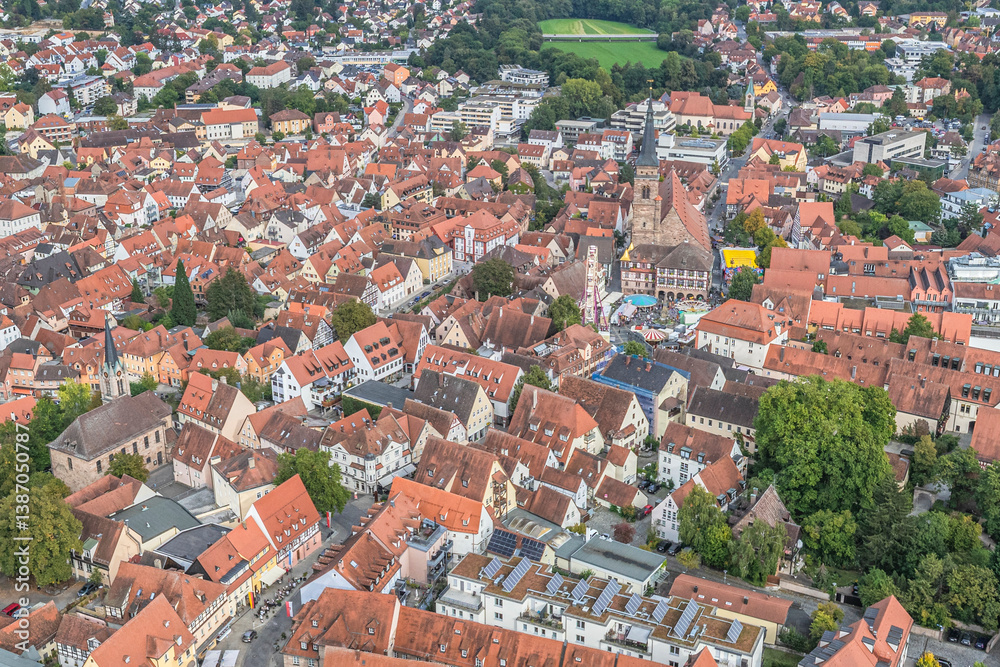 Die mittelfränkische Stadt Schwabach in der Metropolregion Nürnberg im Luftbild