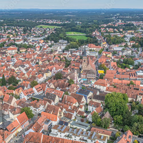 Ausblick auf die Münzstadt Schwabach im Rednitztal südlich Nürnberg