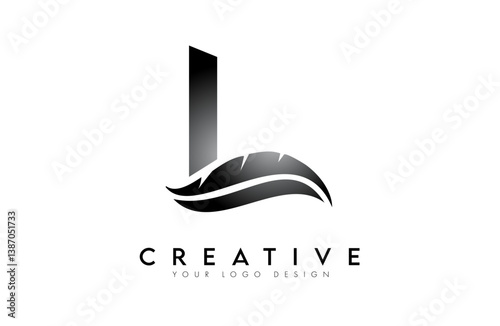 L feather Letter Logo. Creative icon of letter L alphabet concept Vector