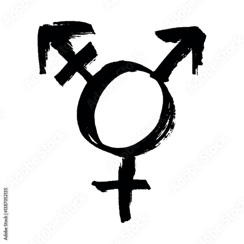 Hand drawn transgender gender identity icon Symbol used to represent sex and gender