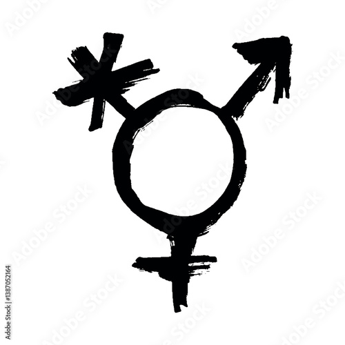 Hand drawn transgender gender identity icon Symbol used to represent sex and gender