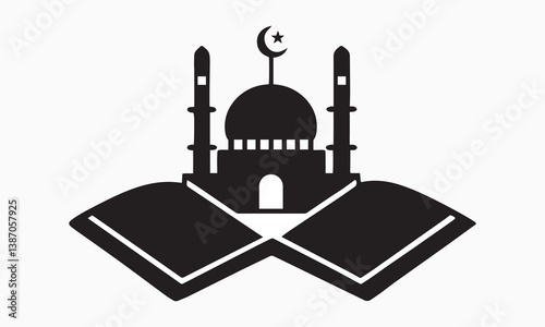 mosque Vector Design. Creative mosque icon. Islam peaceful place. Makkah and madina. silhouette mosque, creative Design.
