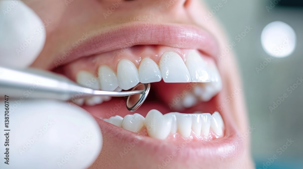 Fototapeta premium Healthy teeth, dental check-up, mouth open wide