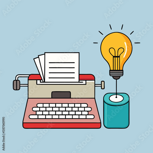 vintage typewriter vector illustration
