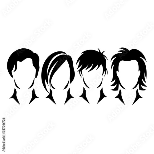 head and shoulders silhouette set