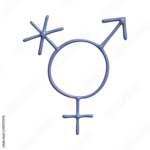 3d transgender gender identity icon Symbol used to represent sex and gender