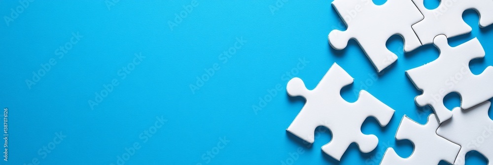 Obraz premium Unsolved puzzle pieces on a vibrant background