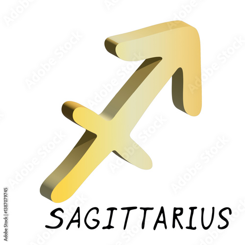 3d sagittarius zodiac sign Esoteric symbol Astrology clipart Element for design