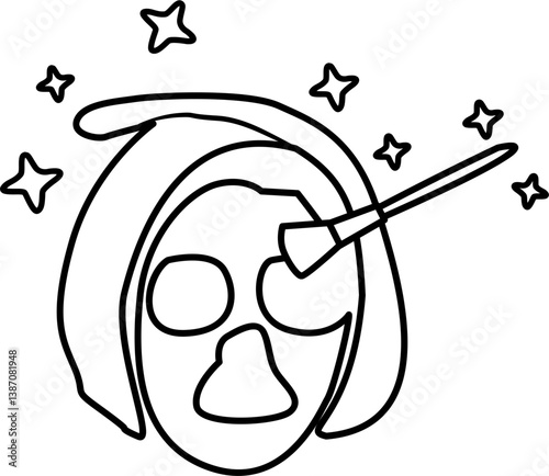 peaceful selfcare routine coloring page