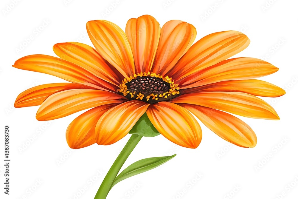 Obraz premium Vibrant Orange Flower with Petals Radiating in Bright Sunshine
