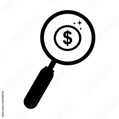 Searching for financial opportunity icon. Search money dollar icon. Vector illustration design