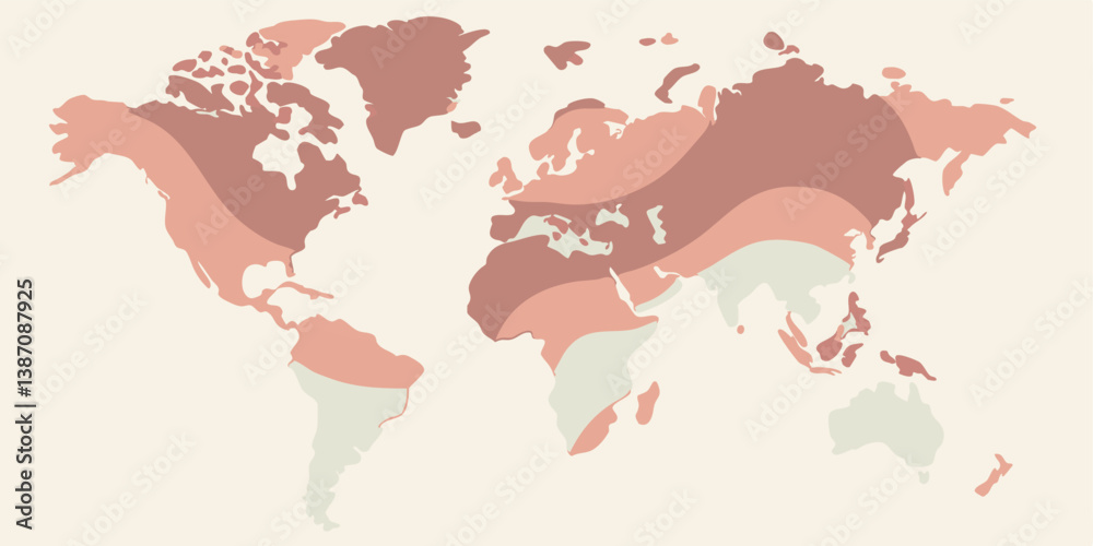 Fototapeta premium Stylish Vector World Map with Colorful Regions and Patterns for Design Projects