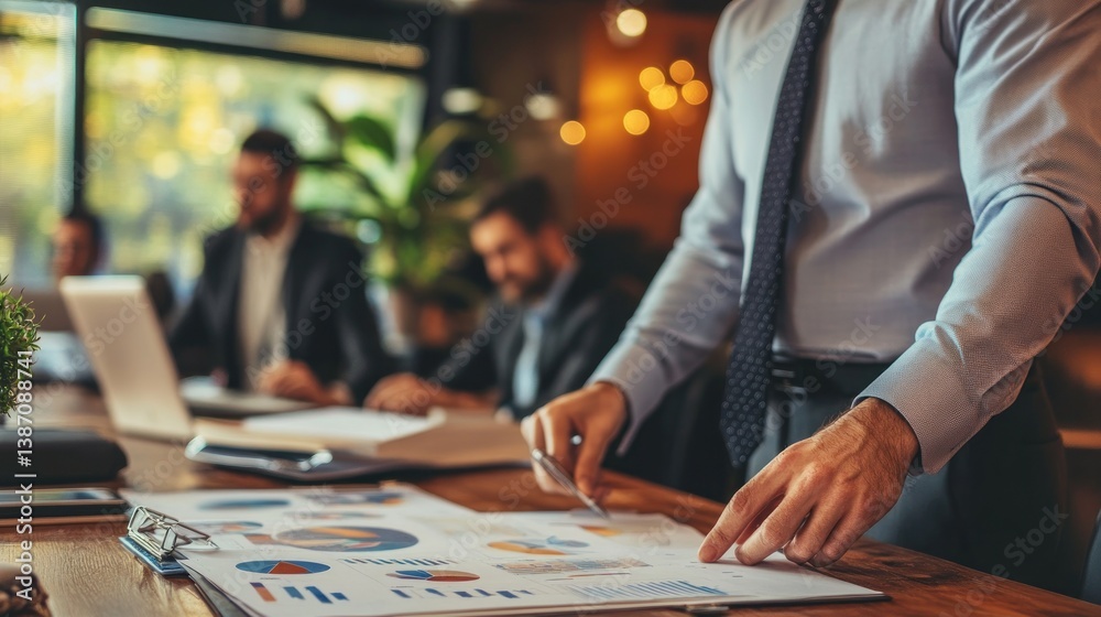 Fototapeta premium Business Meeting: Analyzing Financial Data