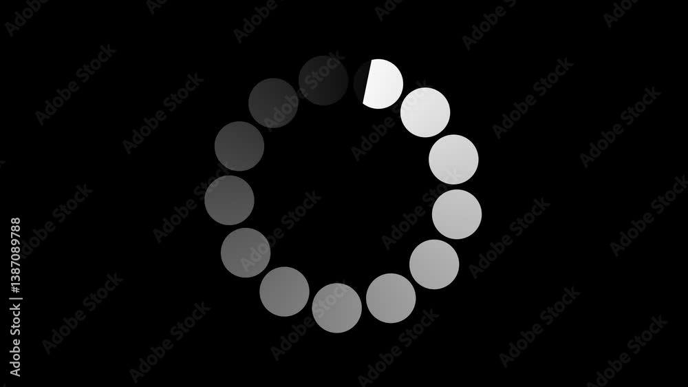 Overlay Loading or Progress Icon Indicator black Background, Loading Animation Loading download animation stock video, Rounding Loading Circle Icon Animation, circle progress bar spinning animation. 