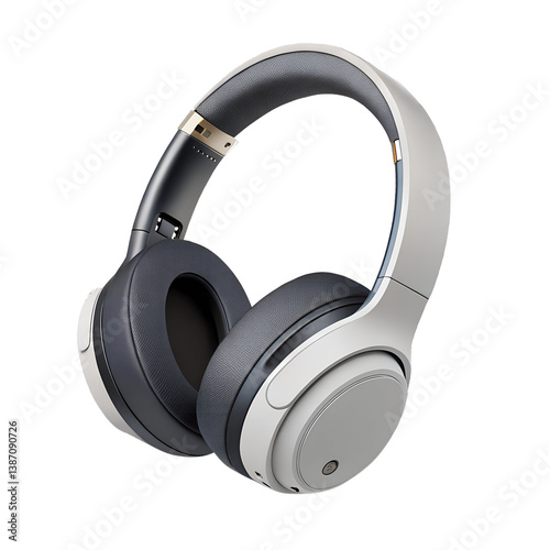 Wireless Headphones Icon – 3D Vector Illustration with Transparent Background