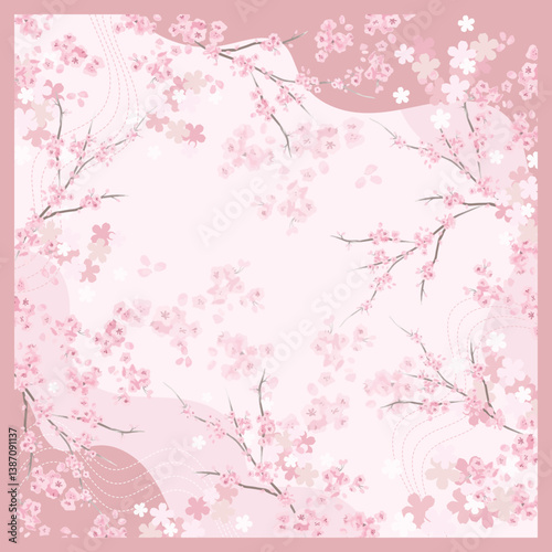 PINK SAKURA JAPAN simple hijab pattern design